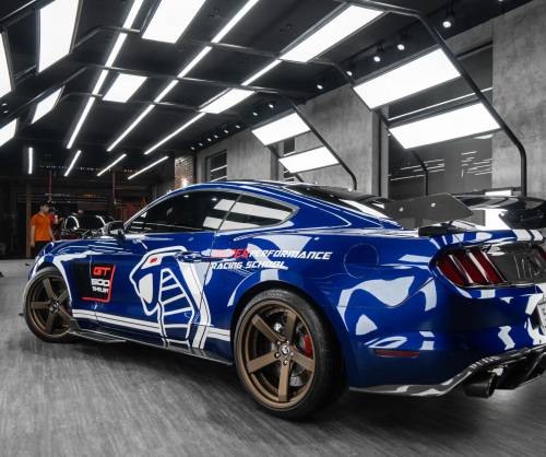 Wrap Ford Mustang 5.0 với thiết kế Snake xanh nổi bật