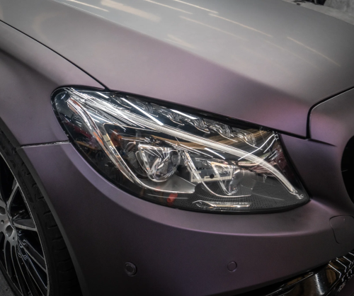 Dán đổi màu xe Mercedes C300 Matte Dark Violet