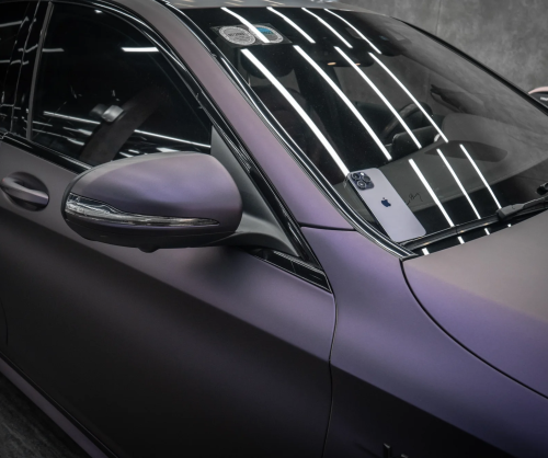 Dán đổi màu xe Mercedes C300 Matte Dark Violet