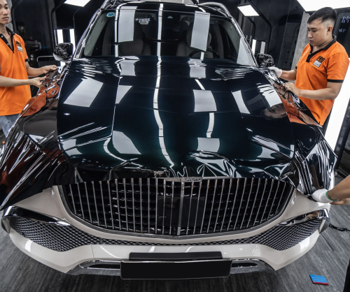 Dán đổi màu xe Mercedes-Maybach GLS 600 White & Emerald Green