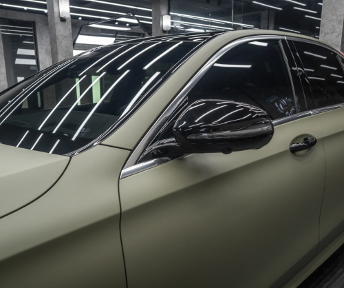 Dán đổi màu xe Mercedes E300 Matte Khaki Green