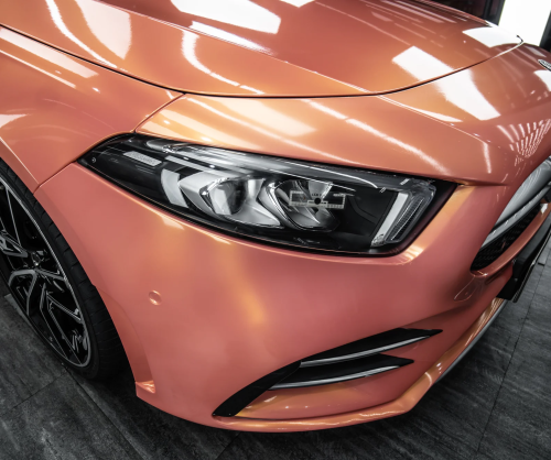 Dán đổi màu xe Mercedes-Benz A35 AMG Gloss Magic Orange Pink