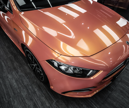 Dán đổi màu xe Mercedes-Benz A35 AMG Gloss Magic Orange Pink