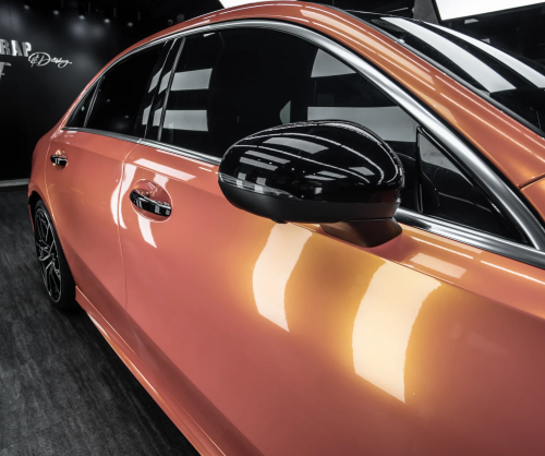 Dán đổi màu xe Mercedes-Benz A35 AMG Gloss Magic Orange Pink
