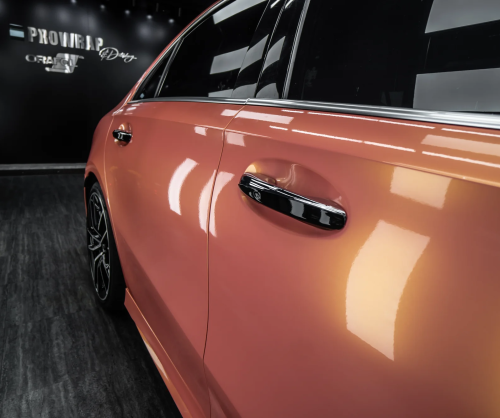Dán đổi màu xe Mercedes-Benz A35 AMG Gloss Magic Orange Pink