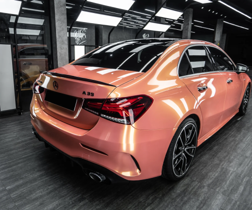 Dán đổi màu xe Mercedes-Benz A35 AMG Gloss Magic Orange Pink