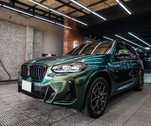 Dán đổi màu xe BMW X3 với Gloss Chameleon Green Metallic