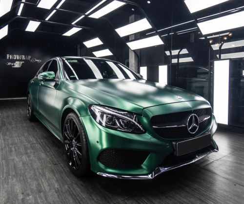 Dán đổi màu xe Mercedes-Benz C300 Satin Royal Green
