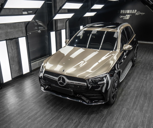 Dán đổi màu xe Mercedes GLC 2 Tone Black & Champagne Gold