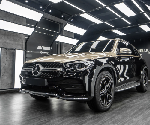 Dán đổi màu xe Mercedes GLC 2 Tone Black & Champagne Gold