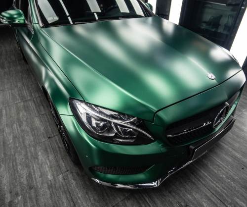 Dán đổi màu xe Mercedes-Benz C300 Satin Royal Green