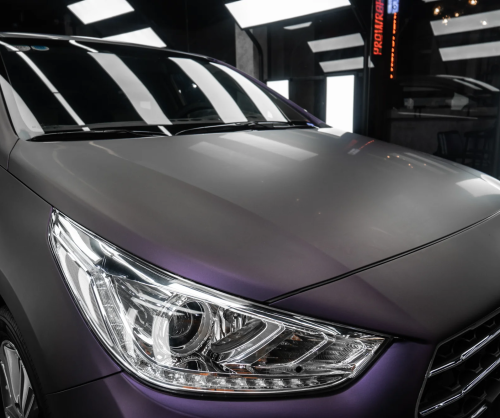 Dán đổi màu xe Hyundai Accent với Matte Dark Violet
