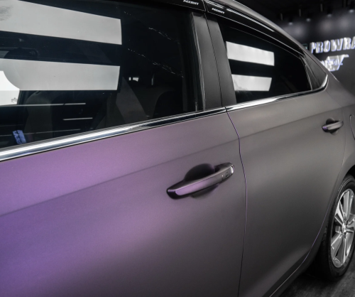 Dán đổi màu xe Hyundai Accent với Matte Dark Violet