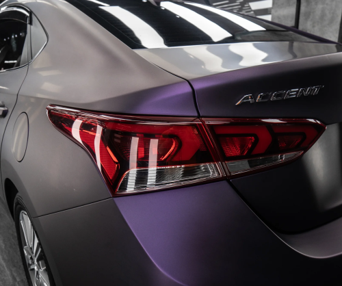 Dán đổi màu xe Hyundai Accent với Matte Dark Violet