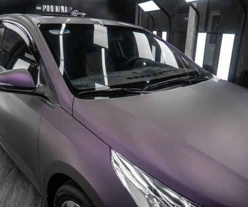 Dán đổi màu xe Hyundai Accent với Matte Dark Violet