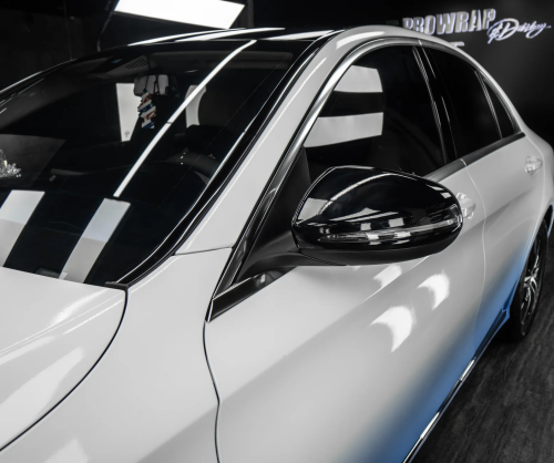 Dán đổi màu xe Mercedes C200 Ombre White - Blue