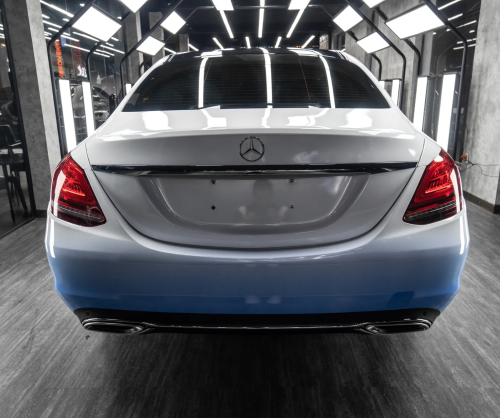 Dán đổi màu xe Mercedes C200 Ombre White - Blue