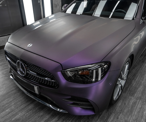 Dán đổi màu xe Mercedes E300 Matte Deep Purple