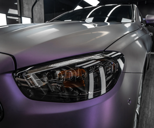 Dán đổi màu xe Mercedes E300 Matte Deep Purple