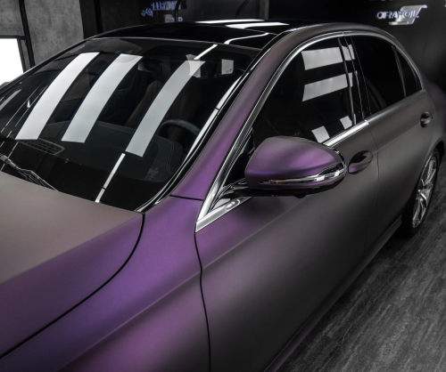 Dán đổi màu xe Mercedes E300 Matte Deep Purple