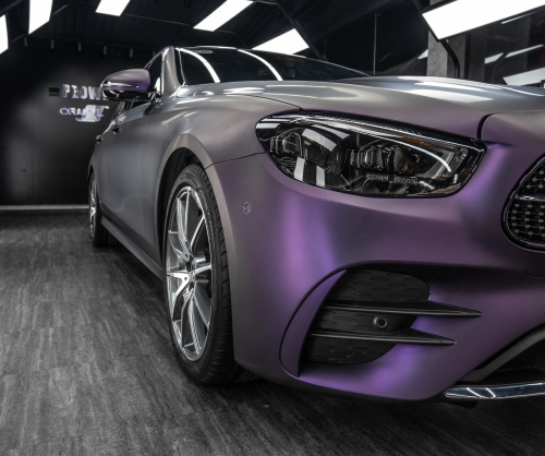 Dán đổi màu xe Mercedes E300 Matte Deep Purple
