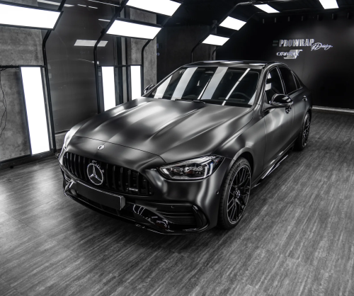 Dán đổi màu xe Mercedes C300 Full Satin Black