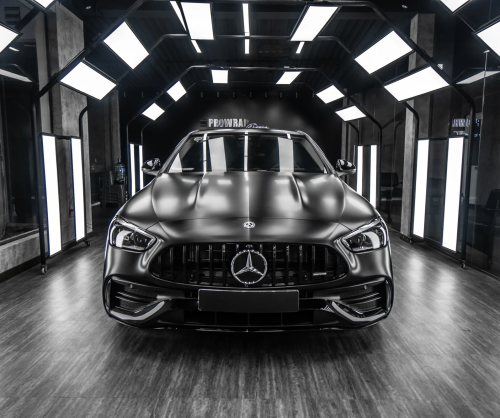 Dán đổi màu xe Mercedes C300 Full Satin Black