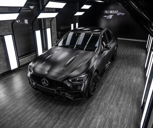 Dán đổi màu xe Mercedes C300 Full Satin Black