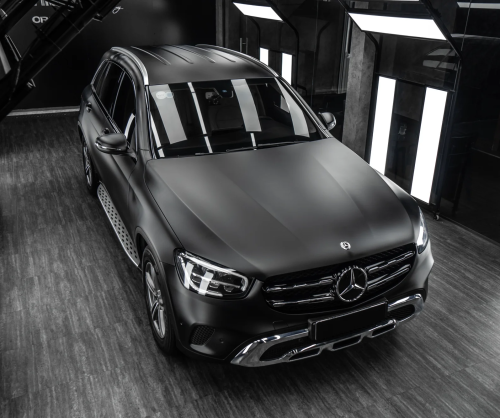 Dán đổi màu xe Mercedes GLC250 Matte Black