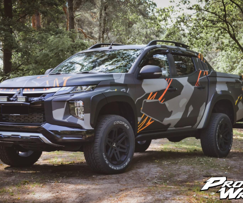 wrap xe, dán đổi màu xe mitsubisi triton wrap offroad camo
