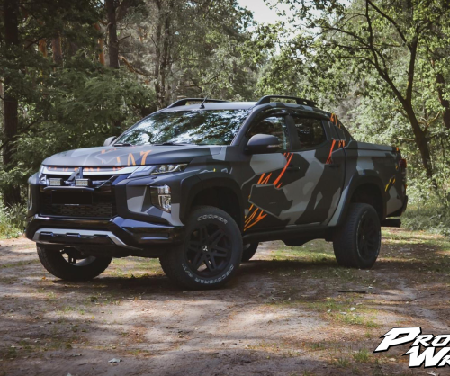 wrap xe, dán đổi màu xe mitsubisi triton wrap offroad camo