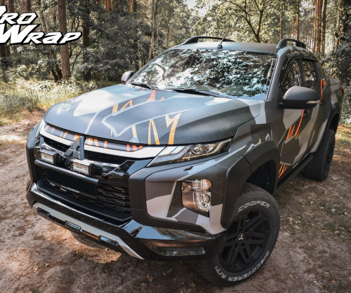 wrap xe, dán đổi màu xe mitsubisi triton wrap offroad camo