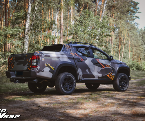 wrap xe, dán đổi màu xe mitsubisi triton wrap offroad camo