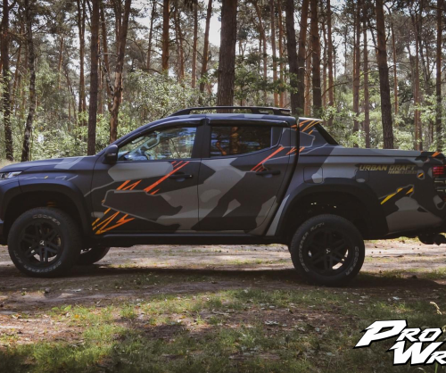 wrap xe, dán đổi màu xe mitsubisi triton wrap offroad camo
