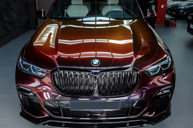 wrap xe - dán đổi màu xe BMW X5 Wrap Gloss Madeira Red