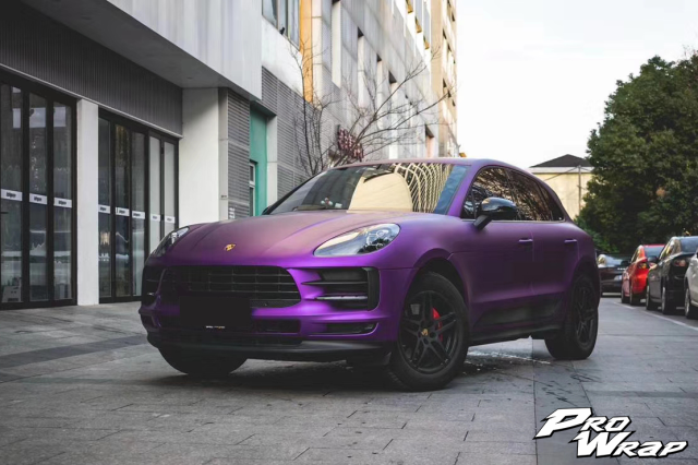 wrap xe, dán đổi màu xe porsche macan wrap satin chrome violet