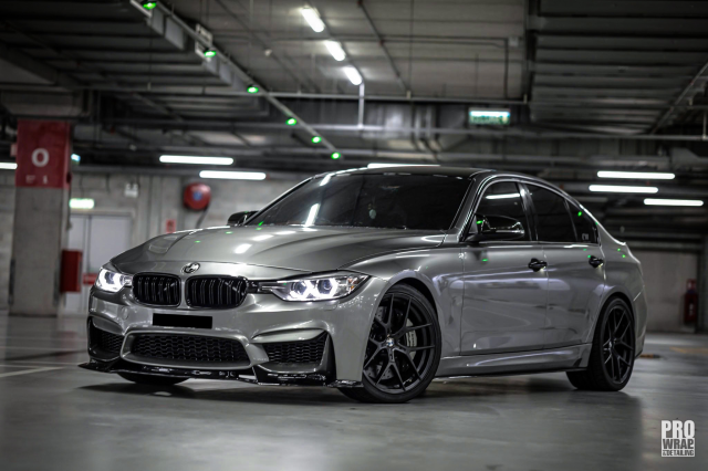 wrap xe, dán đổi màu xe BMW F30 Wrap Gloss Liquid Metal Gray