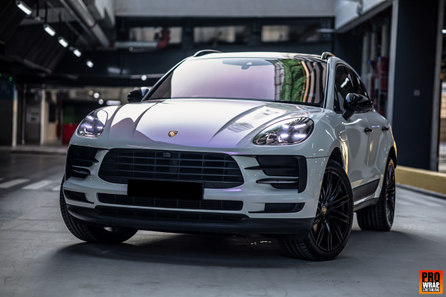 wrap xe, dán đổi màu xe Porsche Macan Wrap Gloss Fantastic Purple