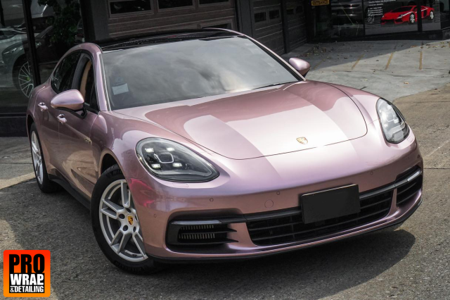 wrap xe, dán đổi màu xe Porsche Panamera wrap gloss ice berry metallic