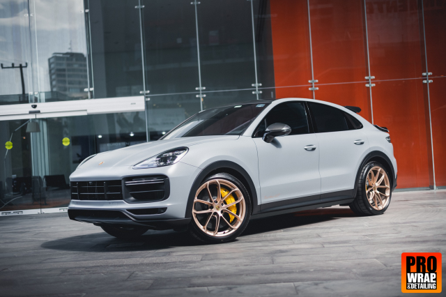 wrap xe, dán đổi màu xe Porsche Cayenne wrap matte nardo gray