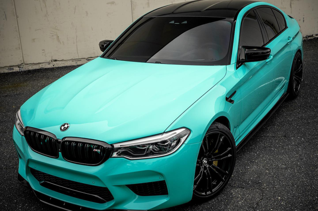 wrap xe, dán đổi màu xe BMW 530i wrap gloss mint