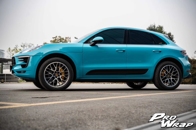 wrap xe, dán đổi màu xe porsche macan gloss curacao blue