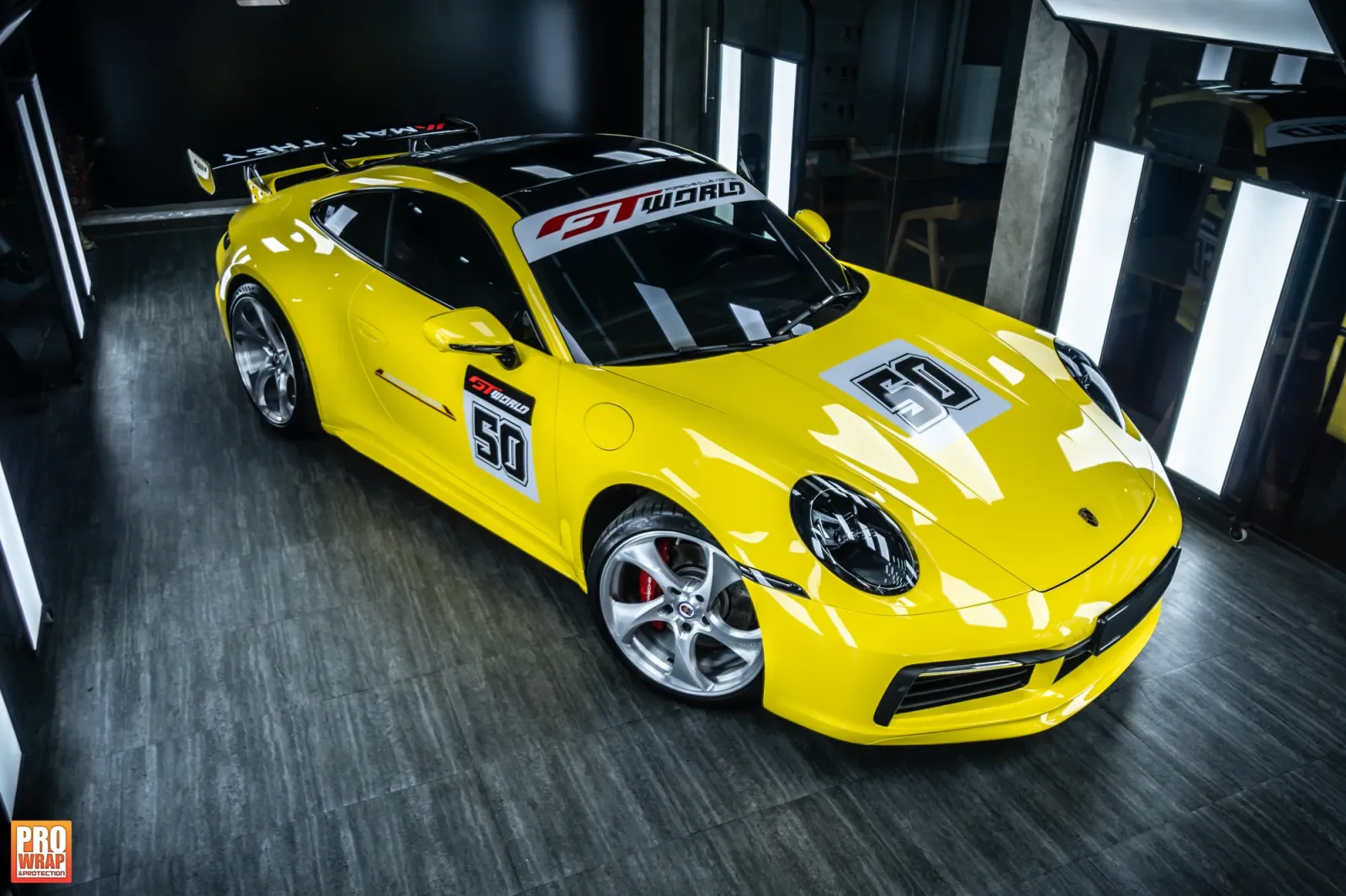 Dán đổi màu xe Porsche 911 Gloss Racing Yellow tại ProWrap